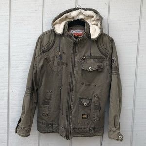 Yiba Wear Men gray green Jacket outerwear hoodie